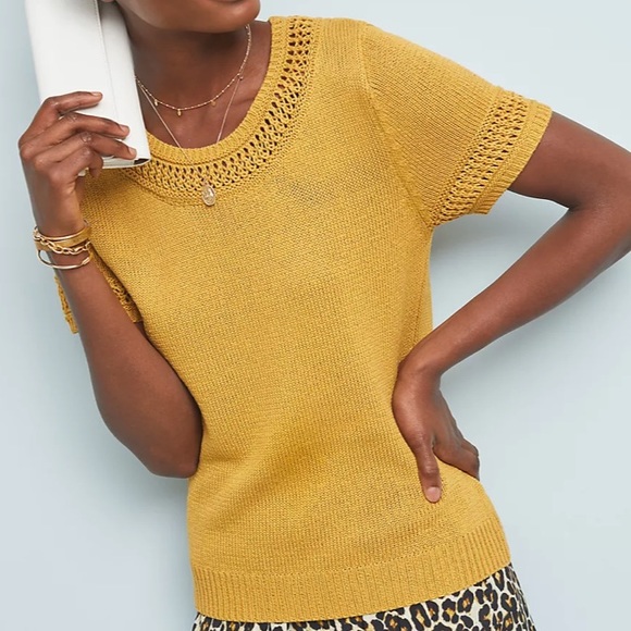 Anthropologie Tops - Anthropologie Latticed Sweater Top